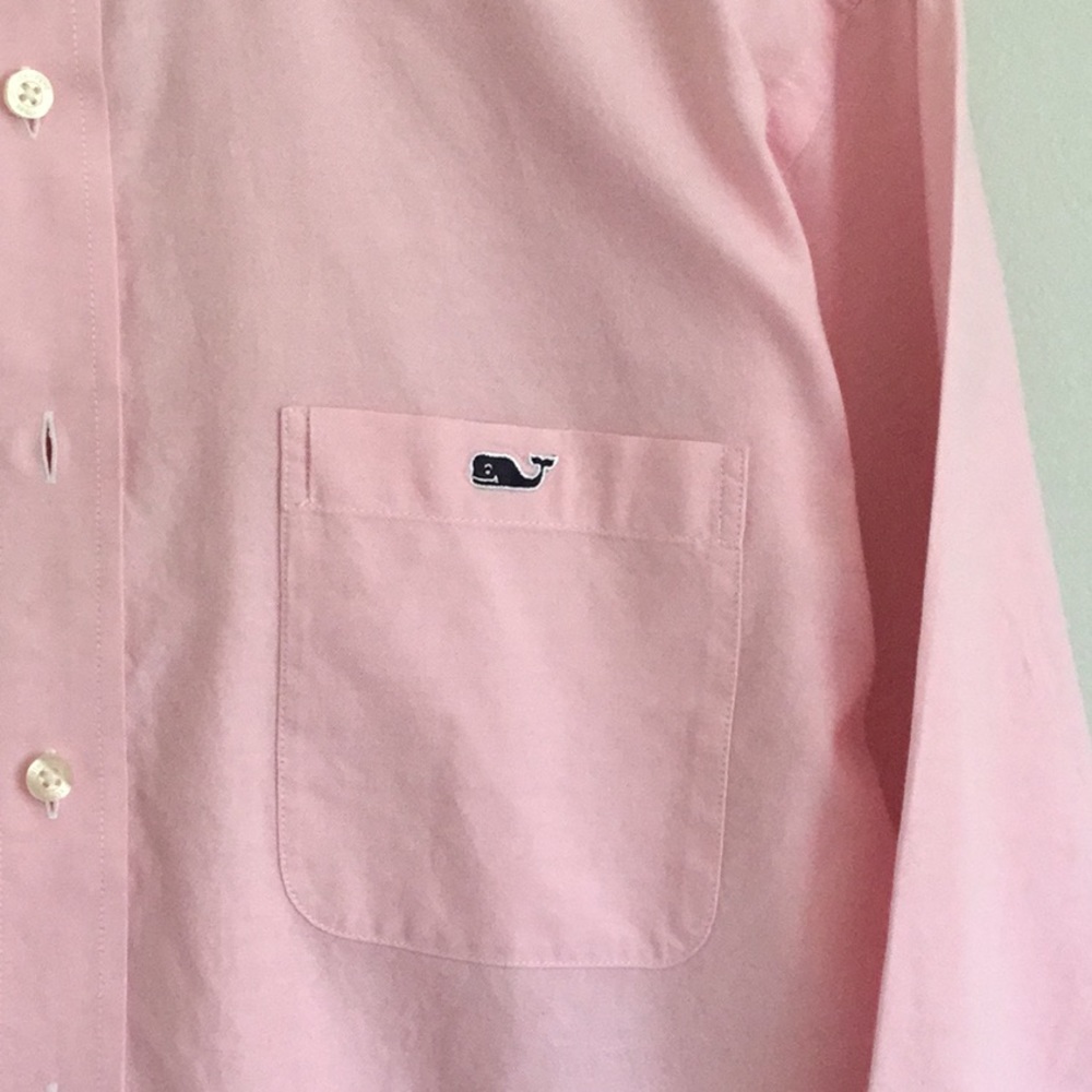 Men’s Vineyard Vines Pink Oxford Tucker Shirt - Picture 3 of 6